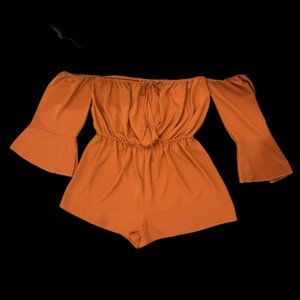 NEW Boho Sleeve Romper Terracotta